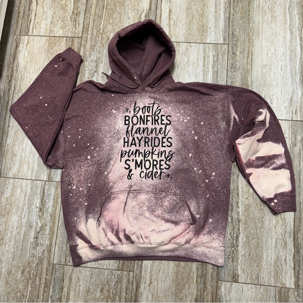 Fall Graphic Women's Plus 2X Sweatshirt Hoodie Tie Dye Pumpkins Halloween
